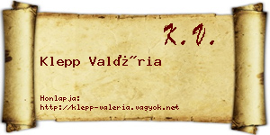 Klepp Valéria névjegykártya